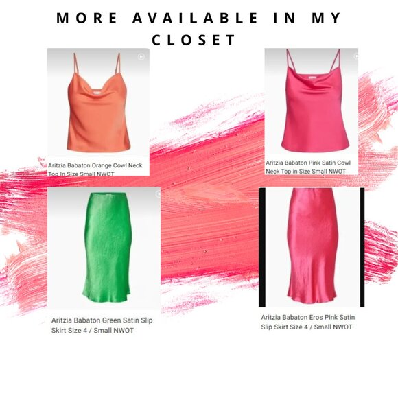 Aritzia Babaton Pink Satin Cowl Neck Top in Size Small NWOT - Picture 8 of 8